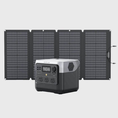 EcoFlow RIVER 2 Pro Solar Generator (PV160W) main view with solar panel