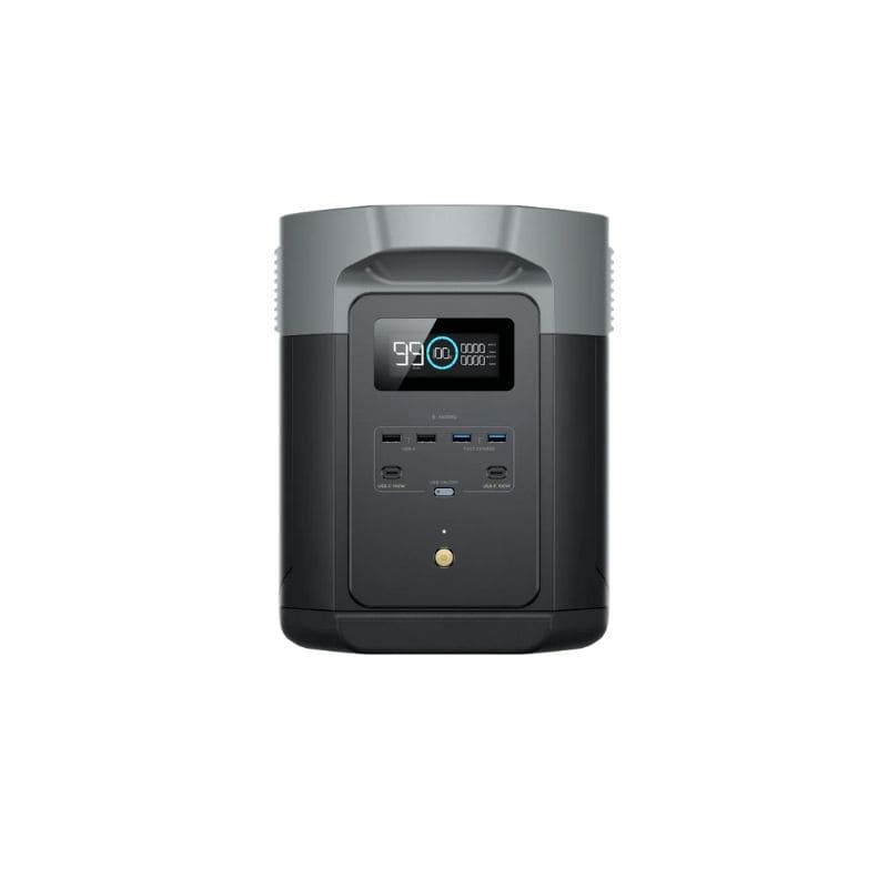 Power station with digital display on a white background