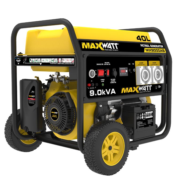 MaxWatt MX9000AS 9kVA Petrol Generator Electric Start