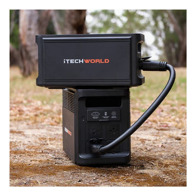 PS1800 Pro Portable Lithium Power Station + 1 X EB1536 Expansion Battery Kit Back View