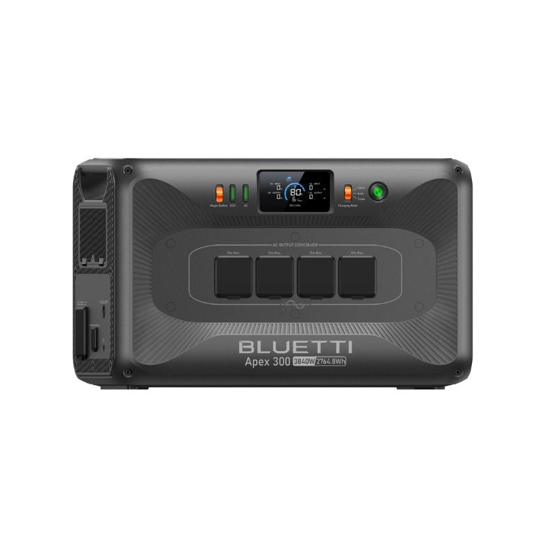 BLUETTI Apex 300 + 350W Solar Panel | Home Battery Backup left front view