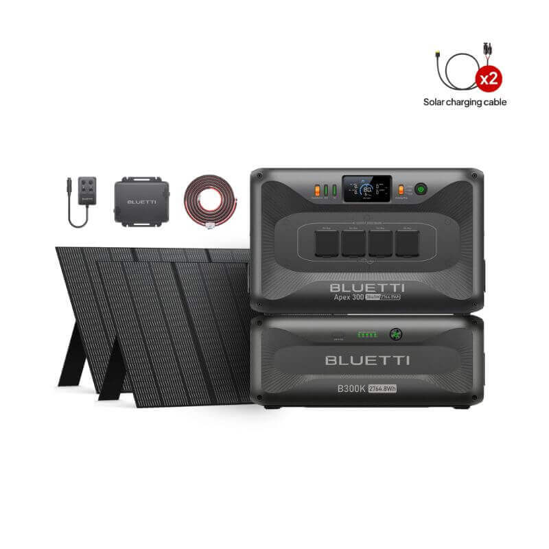 BLUETTI Apex 300 + B300K Expansion Battery + Charger + Hub + 2PV350 Solar Panels  Home Battery Backup main image
