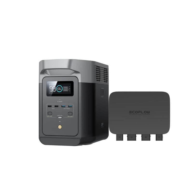 EcoFlow DELTA 2 + 800W Alternator Charger angle view