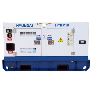 Hyundai 22kVA Single Phase Diesel Generator, front view.