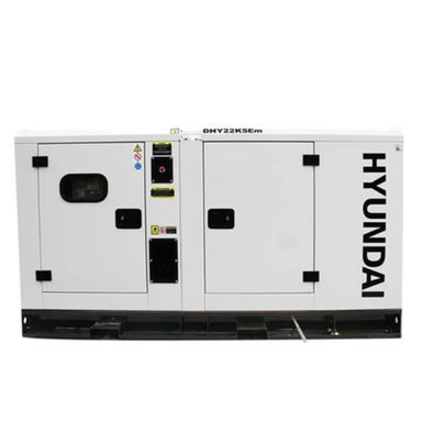 Hyundai 27.5kVA Single Phase Diesel Generator, front facing on a white background