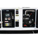Hyundai 27.5kVA Single Phase Diesel Generator, with  generator panel doors opened revealing the inner components