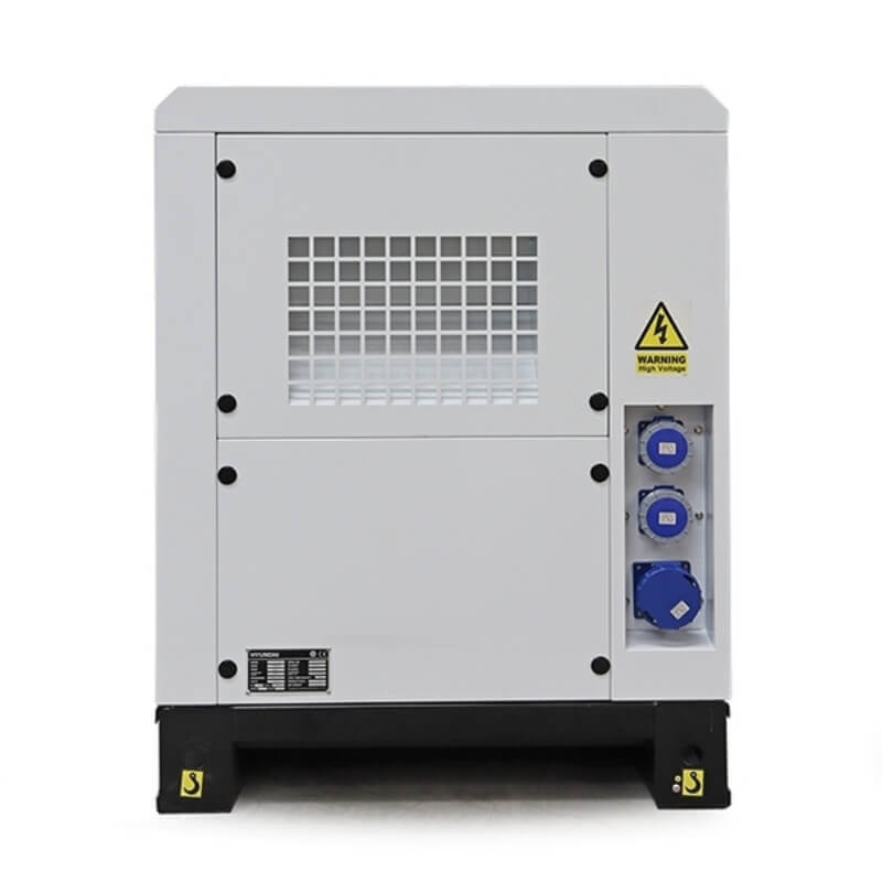 Hyundai 27.5kVA Single Phase Diesel Generator, image showing the back view of the generator.
