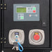 Hyundai 27.5kVA Single Phase Diesel Generator.  Image showing digital screen a bunch of generator keys and a red button.