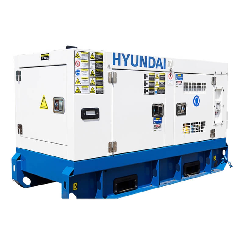 Hyundai 11kVA Three Phase Diesel Generator angular view, with image on a white background.
