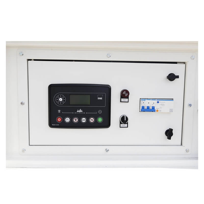 Hyundai 14kVA Three Phase Diesel Generator digital panel, image on white background.