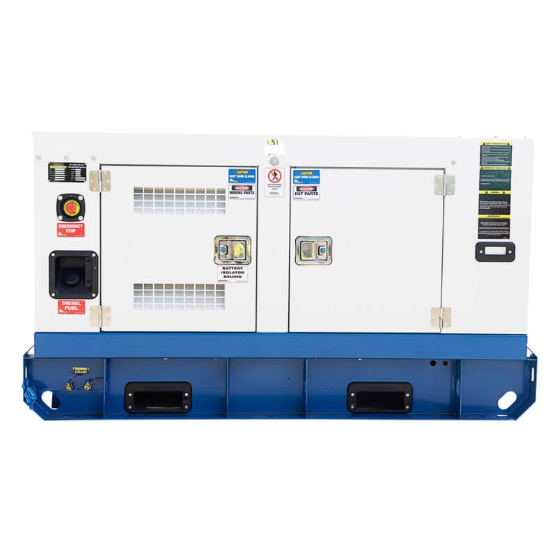 Hyundai 16kVA Three Phase Diesel Generator side view showing 2 panel doors