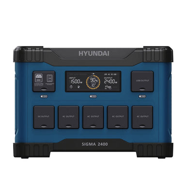 Hyundai 2400W Lithium Power Station's front view on a white background