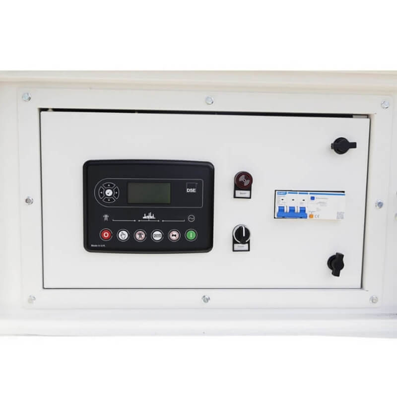 Hyundai 34kVA Three Phase Diesel Generator digital screen controls.