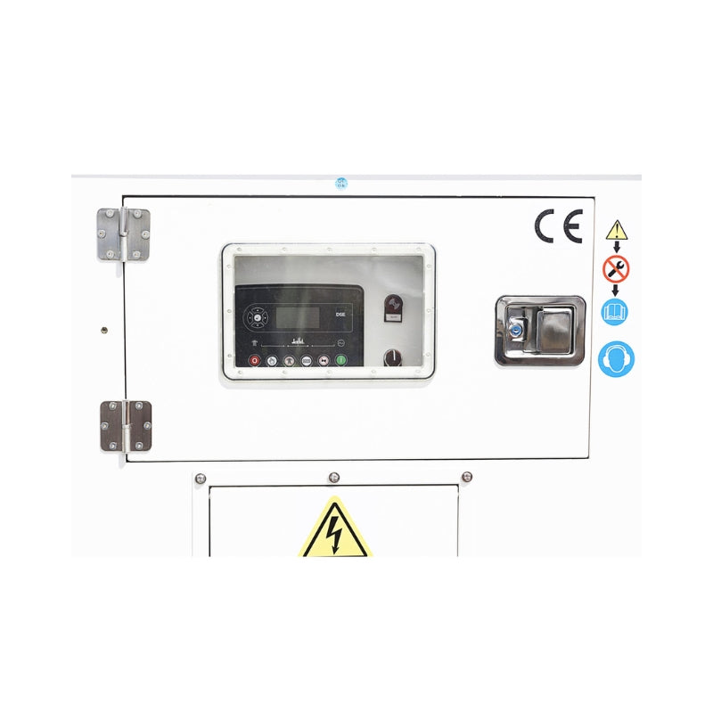 Hyundai 45kVA Three Phase Diesel Generator digital screen with controls.