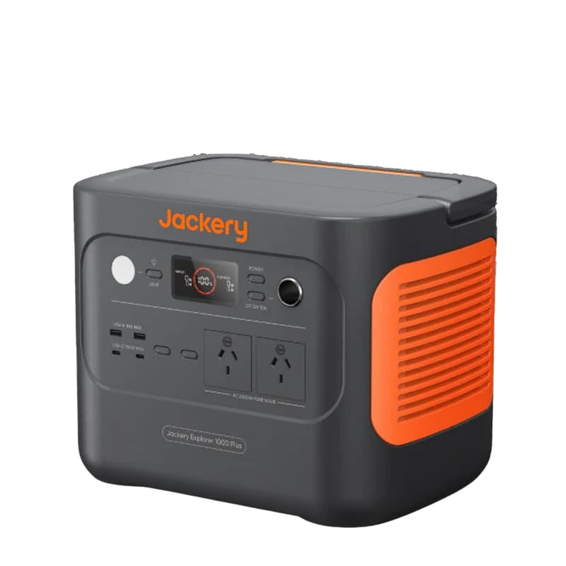 Jackery Explorer 1000 Plus Portable Power Station angular view placed on a white background.