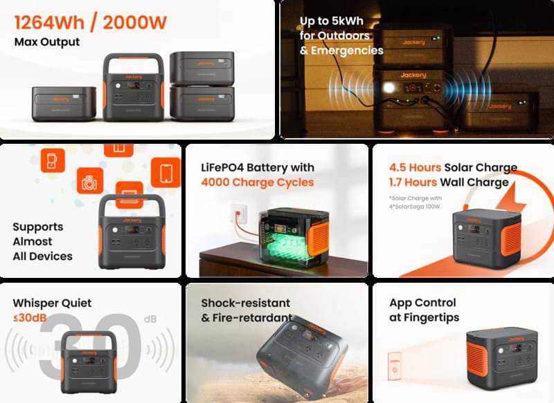 Jackery Explorer 1000 Plus Portable Power Station- features display.