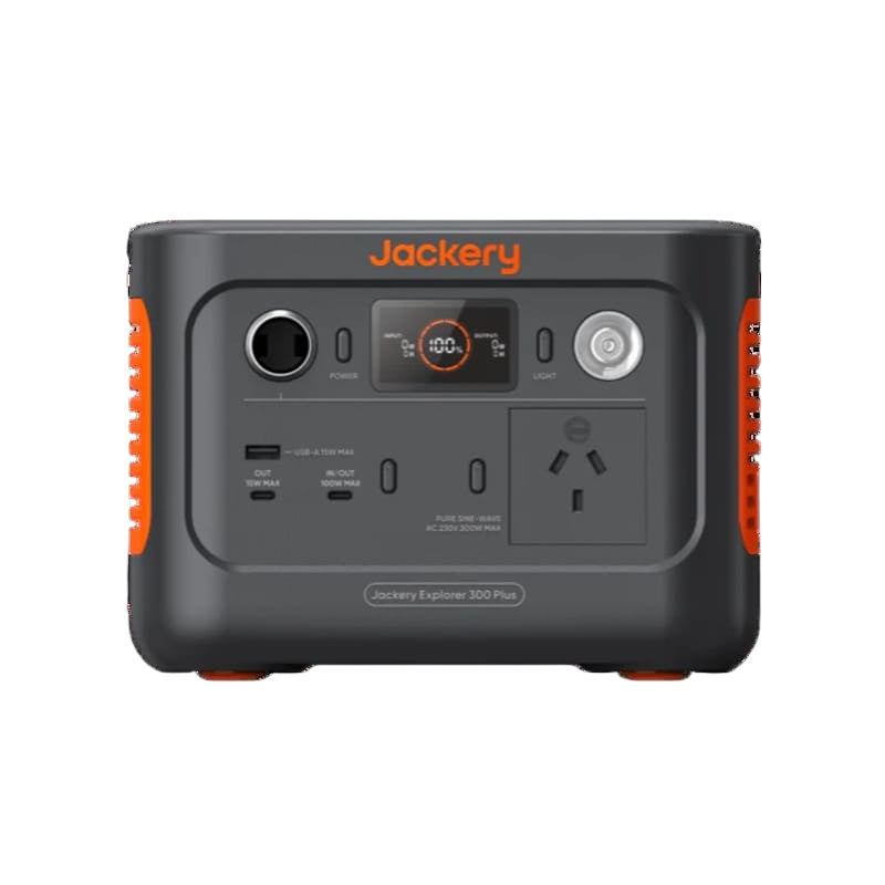 Jackery Explorer 300 Plus Portable Power Station frontal view of the power station.