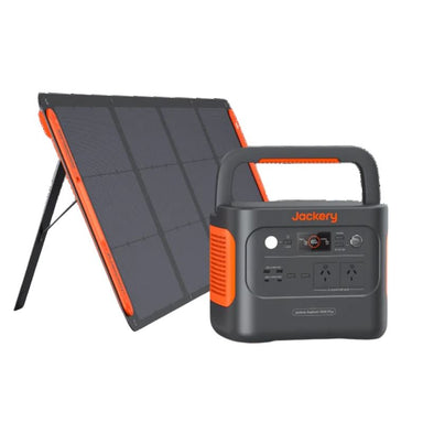 Jackery Solar Generator 1000 Plus with 200w panel on a white background.