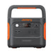 Jackery Solar Generator 1000 Plus frontal view with handles raised ona white background.