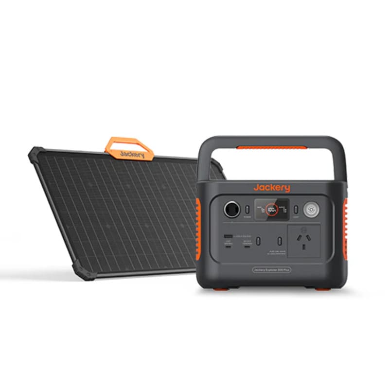 Jackery Solar Generator 300 Plus-frontal view 80w panel.