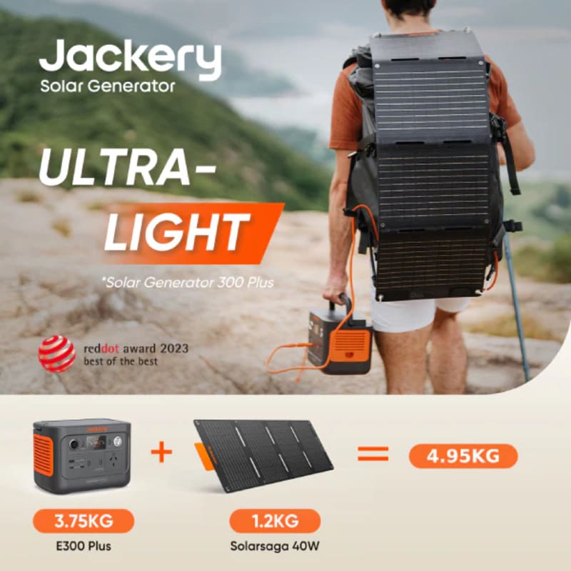 Jackery Solar Generator 300 Plus-ultralight weight image.