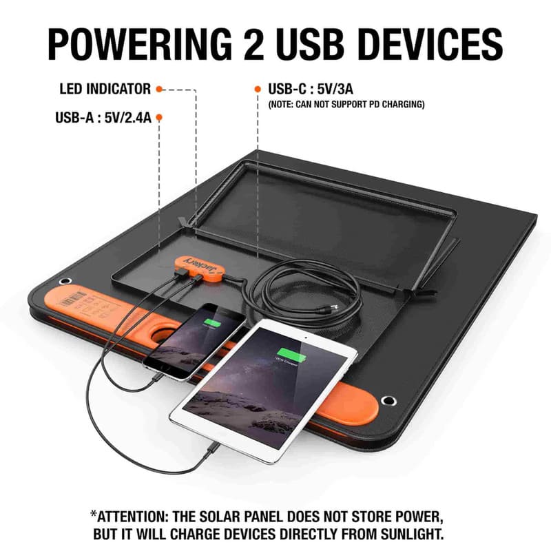 Jackery SolarSaga 100W Solar Panel-direct charging