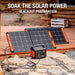 Jackery SolarSaga 100W Solar Panel-setup on a wooden floor