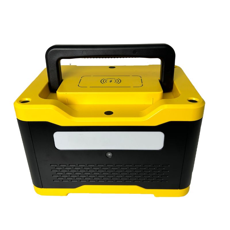 MaxWatt MXPRO3600I 1800W Portable Power Station rear view with the handle raised.