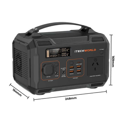 PS300 Portable Lithium Power Station Right View with dimensions