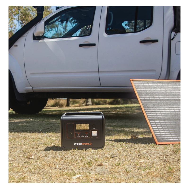 PS800 Portable Power Station Used with a Solar Panel