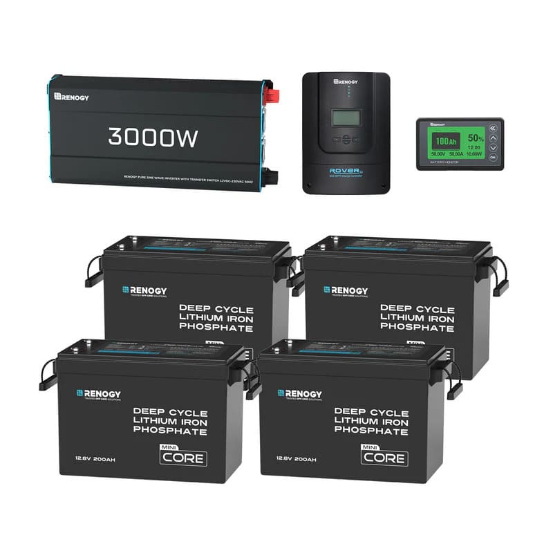 Renogy 10.24kWh Off-Grid Power Kit | 3000W Inverter, 60A MPPT- no panels setup