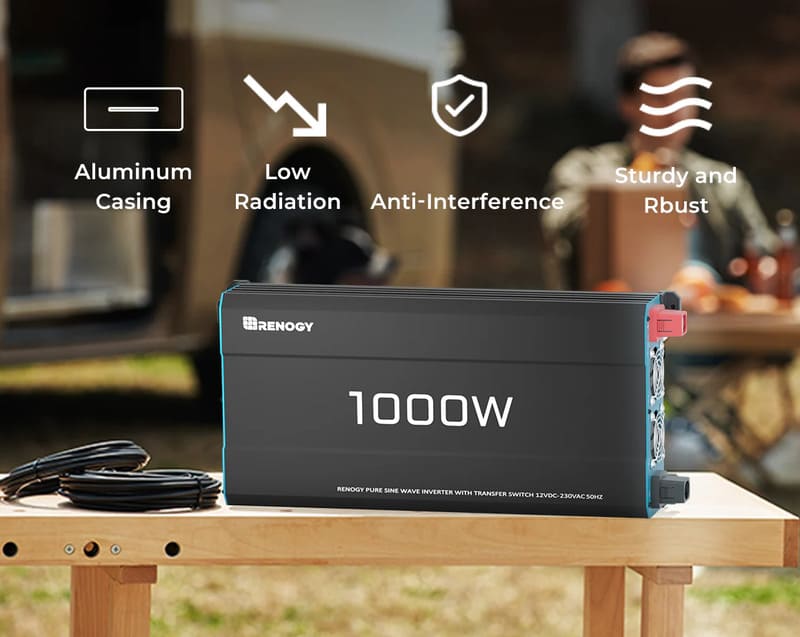 Renogy 1000W 12V to 230V/240V Pure Sine Wave Inverter (with UPS Function) - features