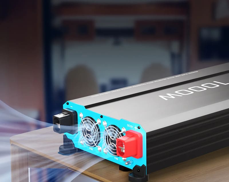 Renogy 1000W 12V to 230V/240V Pure Sine Wave Inverter (with UPS Function) - on a table