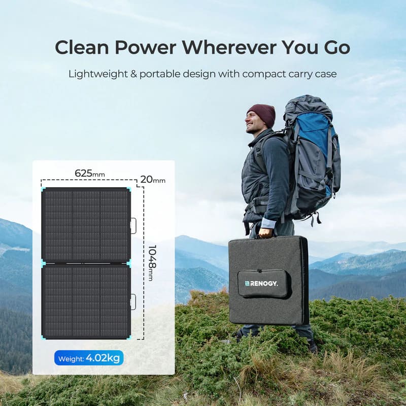 Renogy 100W Portable Solar Panel-clean power