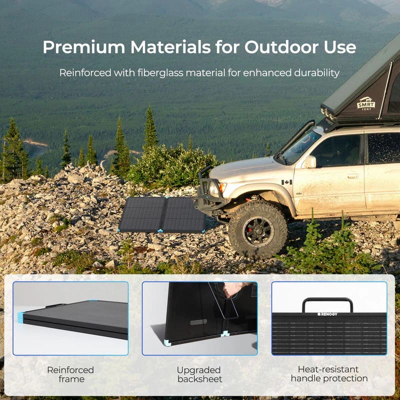 Renogy 100W Portable Solar Panel-premium materials