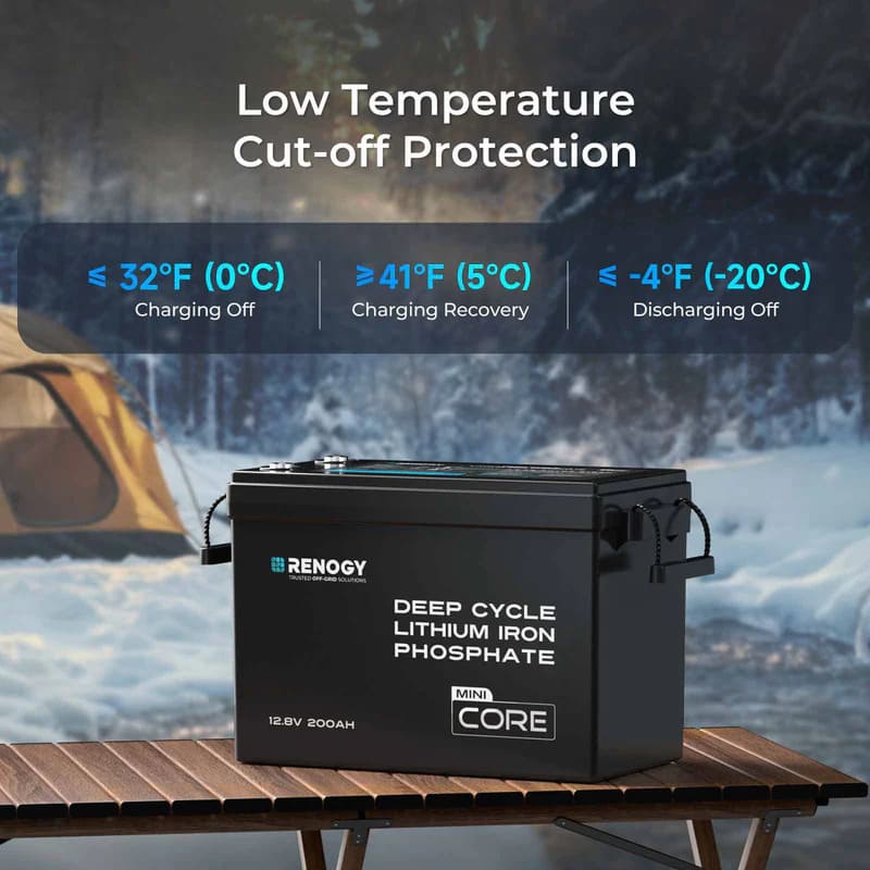 Renogy 12V 100Ah Trolling Motor Group 24 LiFePO4 Battery w/ Bluetooth low temperature cut-off protection