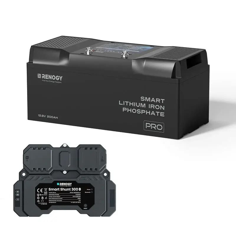 Renogy 12V 200Ah Pro Deep Cycle Lithium Iron Phosphate Battery w/ Bluetooth & Self-Heating and Smart shunt
