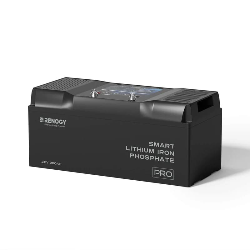 Renogy 12V 200Ah Pro Deep Cycle Lithium Iron Phosphate Battery w/ Bluetooth & Self-Heating, 200A battery on white bg
