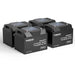 Renogy 12V 200Ah Pro Deep Cycle Lithium Iron Phosphate Battery w/ Bluetooth & Self-Heating, 4 pcs of 100A batteries
