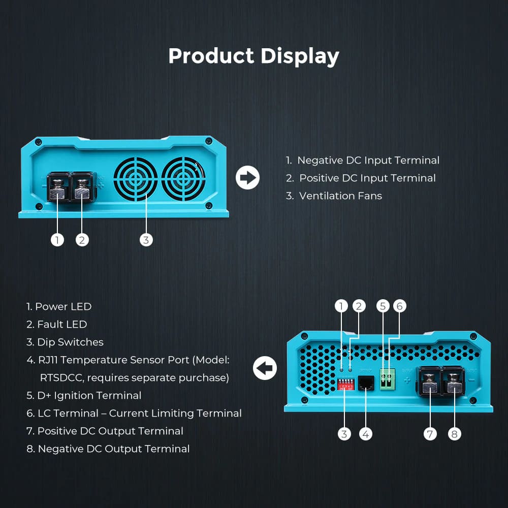 Renogy 12V 60A DC to DC Battery Charger - product display