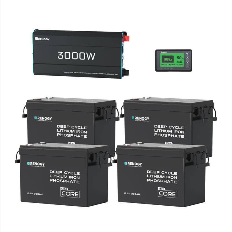 Renogy 15.36kWh Off-Grid Power Kit | 3000W Inverter, 60A MPPT-no panel setup
