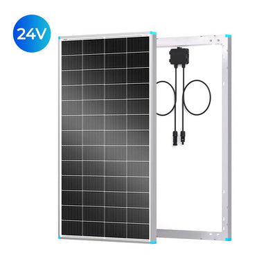 Renogy 16BB N-Type 200 Watt 24V Solar Panel-front and rear view