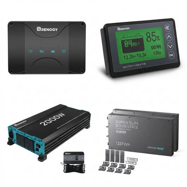 Renogy 2.56kWh Slim 4WD Power Kit | Dual 208Ah Batteries + 2000W Inverter on a white background
