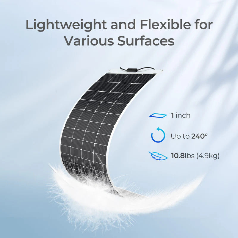 Renogy 200 Watt 12 Volt Flexible and Lightweight Monocrystalline Solar Panel-lightweight and flexible