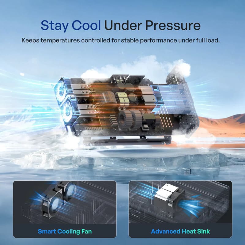 Renogy 2000W 12V to 230V/240V Pure Sine Wave Inverter (with UPS Function)- stay cool under pressure