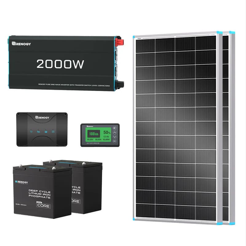 Renogy 200Ah Lithium Power Kit - complete kit with Panels