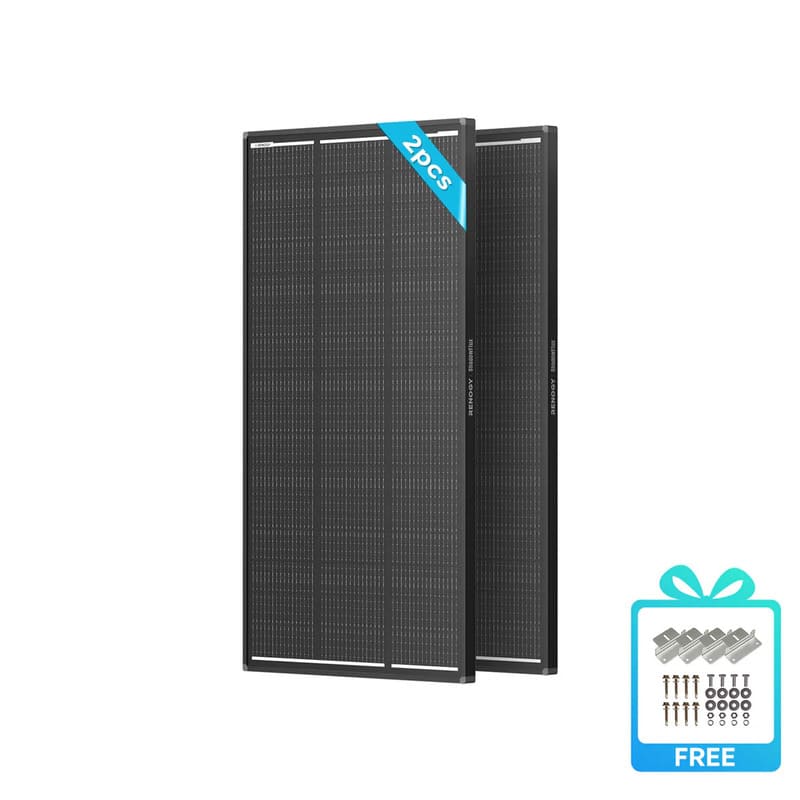 Renogy 200W ShadowFlux Anti-Shading N-Type Solar Panel-2 panels on white background