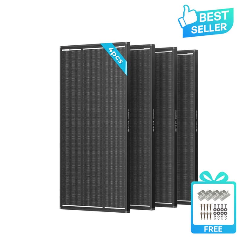 Renogy 200W ShadowFlux Anti-Shading N-Type Solar Panel-4 panels on white background