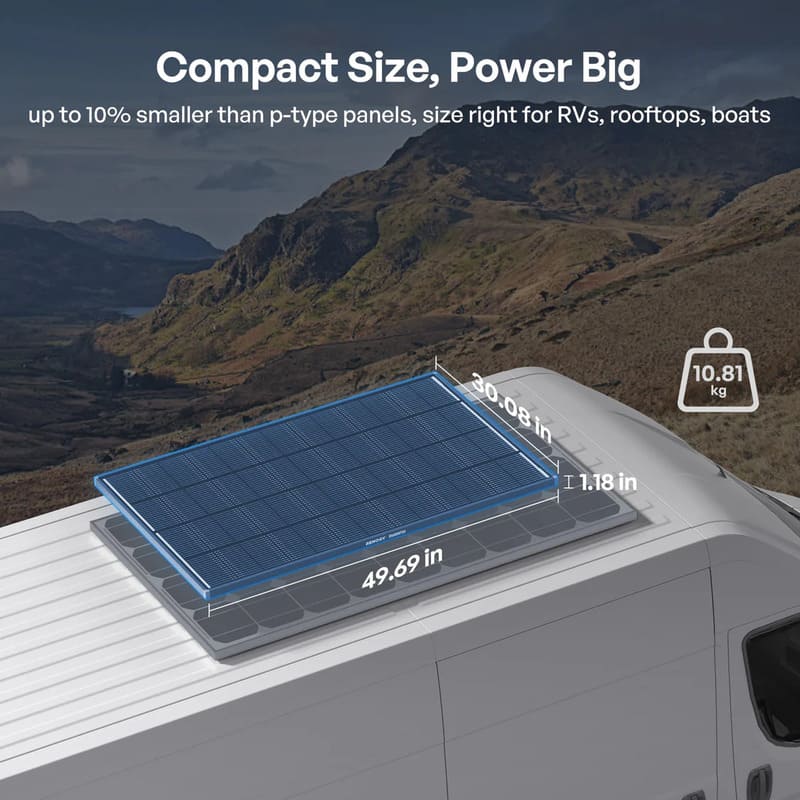 Renogy 200W ShadowFlux Anti-Shading N-Type Solar Panel- compact size and big power