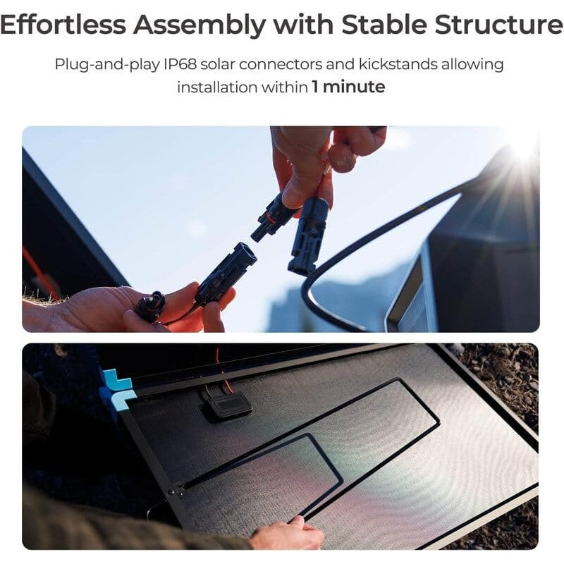 Renogy 220W Lightweight Portable Solar Suitcase Backup Easy Assembly